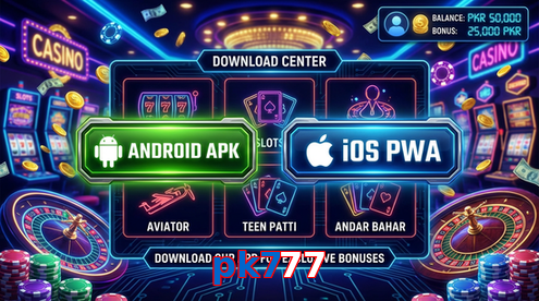 Main screen of Pk777 download page for PK players